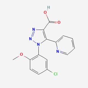 molecular formula C15H11ClN4O3 B1456118 1-(5-chloro-2-methoxyphenyl)-5-(pyridin-2-yl)-1H-1,2,3-triazole-4-carboxylic acid CAS No. 1326922-65-9