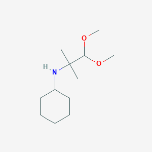 molecular formula C12H25NO2 B14561257 N-(1,1-dimethoxy-2-methylpropan-2-yl)cyclohexanamine CAS No. 62134-76-3