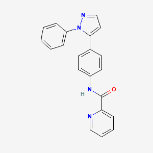 molecular formula C21H16N4O B14561295 N-[4-(1-Phenyl-1H-pyrazol-5-yl)phenyl]pyridine-2-carboxamide CAS No. 62089-23-0
