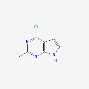 molecular formula C8H8ClN3 B1456132 4-chloro-2,6-dimethyl-7H-pyrrolo[2,3-d]pyrimidine CAS No. 1638764-22-3