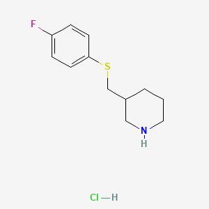 3-(((4-Fluorophenyl)thio)methyl)piperidine hydrochloride