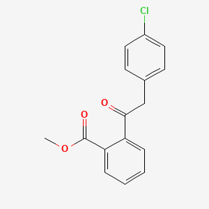 molecular formula C16H13ClO3 B14561330 Methyl 2-[(4-chlorophenyl)acetyl]benzoate CAS No. 61653-04-1