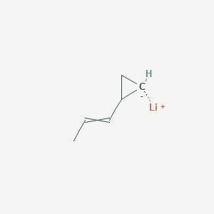 molecular formula C6H9Li B14561354 lithium;prop-1-enylcyclopropane CAS No. 61782-58-9