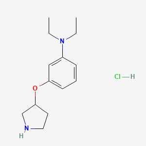 molecular formula C14H23ClN2O B1456136 N,N-Diethyl-3-(3-pyrrolidinyloxy)aniline hydrochloride CAS No. 1219979-46-0