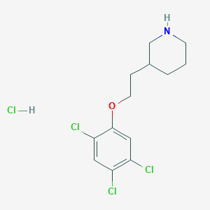 molecular formula C13H17Cl4NO B1456140 2-(3-Piperidinyl)ethyl 2,4,5-trichlorophenyl ether hydrochloride CAS No. 1219949-22-0