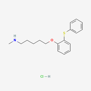 molecular formula C18H24ClNOS B14561405 N-methyl-5-(2-phenylsulfanylphenoxy)pentan-1-amine;hydrochloride CAS No. 62232-63-7
