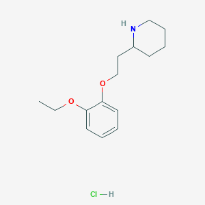 molecular formula C15H24ClNO2 B1456141 2-[2-(2-Ethoxyphenoxy)ethyl]piperidine hydrochloride CAS No. 1220019-12-4