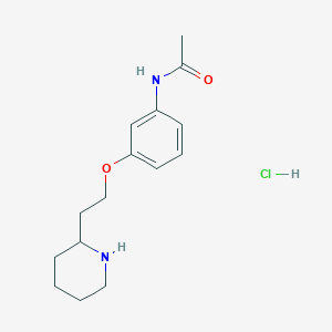 molecular formula C15H23ClN2O2 B1456142 N-{3-[2-(2-Piperidinyl)ethoxy]phenyl}acetamide hydrochloride CAS No. 1219967-87-9