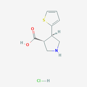 (3R,4R)-4-Thiophen-2-ylpyrrolidine-3-carboxylic acid;hydrochloride