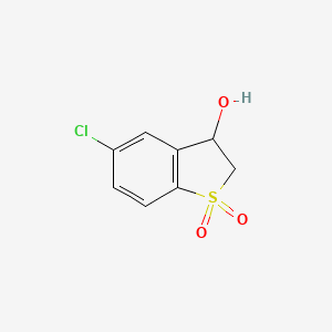molecular formula C8H7ClO3S B1456149 5-Chloro-3-hydroxy-2,3-dihydro-benzothiophene-1,1-dione CAS No. 1353878-07-5