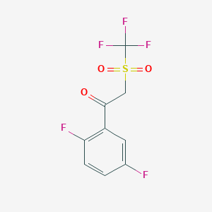 molecular formula C9H5F5O3S B1456158 2',5'-Difluoro-2-(trifluoromethylsulphonyl)acetophenone CAS No. 1346521-35-4