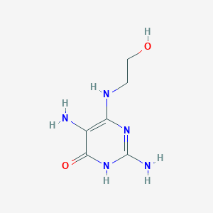 molecular formula C6H11N5O2 B14561586 2,5-Diamino-6-((2-hydroxyethyl)amino)pyrimidin-4(1H)-one CAS No. 61693-24-1