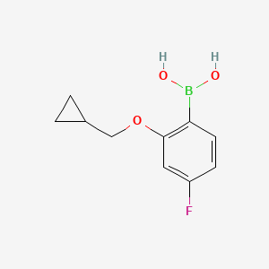 molecular formula C10H12BFO3 B1456160 2-(Cyclopropylmethoxy)-4-fluorophenylboronic acid CAS No. 1627839-42-2
