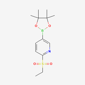 2-(Ethanesulfonyl)-5-(tetramethyl-1,3,2-dioxaborolan-2-yl)pyridine