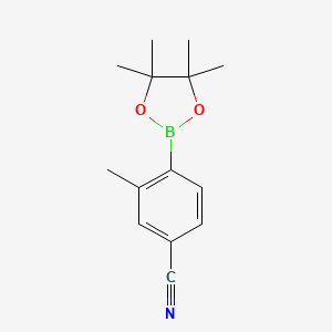 molecular formula C14H18BNO2 B1456164 3-Methyl-4-(4,4,5,5-tetramethyl-1,3,2-dioxaborolan-2-yl)benzonitrile CAS No. 848953-05-9