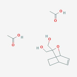 molecular formula C13H22O7 B14561643 Acetic acid;[3-(hydroxymethyl)-2-oxabicyclo[2.2.2]oct-5-en-3-yl]methanol CAS No. 61779-34-8