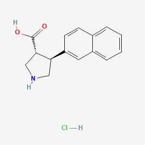 molecular formula C15H16ClNO2 B1456165 (3R,4S)-4-(Naphthalen-2-yl)pyrrolidine-3-carboxylic acid hydrochloride CAS No. 1049734-17-9