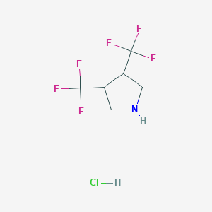 molecular formula C6H8ClF6N B1456169 3,4-Bis(trifluoromethyl)pyrrolidine hydrochloride CAS No. 1354959-61-7