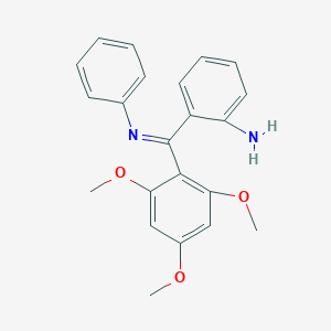 molecular formula C22H22N2O3 B14561792 Benzenamine, 2-[(phenylimino)(2,4,6-trimethoxyphenyl)methyl]- CAS No. 61736-71-8