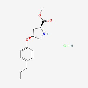 molecular formula C15H22ClNO3 B1456194 Methyl (2S,4S)-4-(4-propylphenoxy)-2-pyrrolidinecarboxylate hydrochloride CAS No. 1354488-25-7