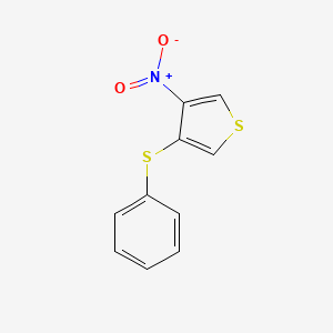 molecular formula C10H7NO2S2 B14561961 3-Nitro-4-(phenylsulfanyl)thiophene CAS No. 62256-07-9