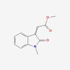 molecular formula C12H11NO3 B14561978 Methyl 2-(1-methyl-2-oxo-indol-3-ylidene)acetate CAS No. 61936-93-4