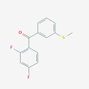 molecular formula C14H10F2OS B1456200 (2,4-二氟苯基)[3-(甲硫基)苯基]甲酮 CAS No. 1332345-21-7