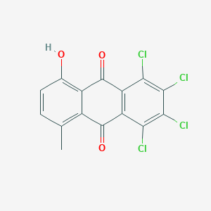 molecular formula C15H6Cl4O3 B14562000 1,2,3,4-Tetrachloro-5-hydroxy-8-methylanthracene-9,10-dione CAS No. 62025-09-6