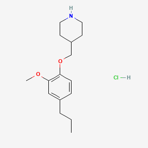 molecular formula C16H26ClNO2 B1456202 4-[(2-Methoxy-4-propylphenoxy)methyl]piperidine hydrochloride CAS No. 1219977-26-0