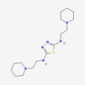 molecular formula C16H30N6S B14562022 N~2~,N~5~-Bis[2-(piperidin-1-yl)ethyl]-1,3,4-thiadiazole-2,5-diamine CAS No. 61785-14-6