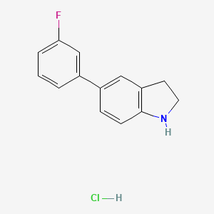 molecular formula C14H13ClFN B1456208 5-(3-fluorophenyl)-2,3-dihydro-1H-indole hydrochloride CAS No. 1354959-99-1