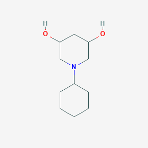 molecular formula C11H21NO2 B14562118 1-Cyclohexylpiperidine-3,5-diol CAS No. 61733-83-3