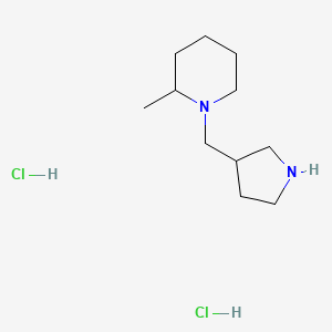 molecular formula C11H23ClN2 B1456217 2-Methyl-1-(3-pyrrolidinylmethyl)piperidine dihydrochloride CAS No. 1220035-85-7