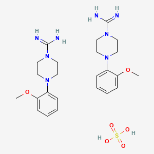 molecular formula C24H38N8O6S B1456223 Bis(4-(2-methoxyphenyl)piperazine-1-carboximidamide); sulfuric acid CAS No. 1354949-56-6