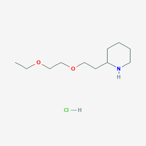 molecular formula C11H24ClNO2 B1456224 2-[2-(2-Ethoxyethoxy)ethyl]piperidine hydrochloride CAS No. 1220028-29-4