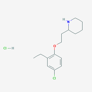 molecular formula C15H23Cl2NO B1456226 2-[2-(4-Chloro-2-ethylphenoxy)ethyl]piperidine hydrochloride CAS No. 1220030-74-9