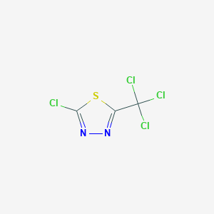 molecular formula C3Cl4N2S B14562271 2-Chloro-5-(trichloromethyl)-1,3,4-thiadiazole CAS No. 62089-30-9