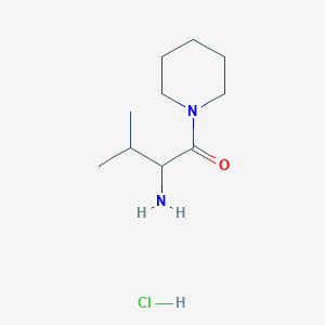 molecular formula C10H21ClN2O B1456228 2-Amino-3-methyl-1-(1-piperidinyl)-1-butanone hydrochloride CAS No. 56415-12-4