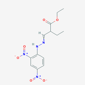 molecular formula C13H16N4O6 B14562286 Ethyl 2-{[2-(2,4-dinitrophenyl)hydrazinylidene]methyl}butanoate CAS No. 62142-28-3