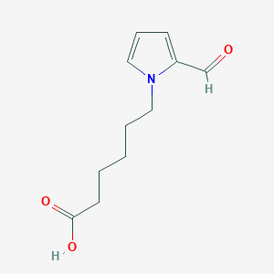molecular formula C11H15NO3 B14562308 6-(2-Formyl-1H-pyrrol-1-yl)hexanoic acid CAS No. 61837-40-9
