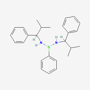 molecular formula C26H33BN2 B14562337 N,N'-Bis(2-methyl-1-phenylpropyl)-1-phenylboranediamine CAS No. 61707-34-4
