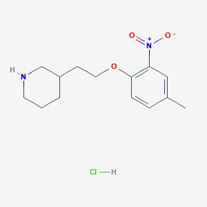 molecular formula C14H21ClN2O3 B1456237 3-[2-(4-Methyl-2-nitrophenoxy)ethyl]piperidine hydrochloride CAS No. 1220032-27-8