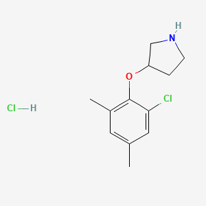 molecular formula C12H17Cl2NO B1456239 3-(2-Chloro-4,6-dimethylphenoxy)pyrrolidine hydrochloride CAS No. 1220035-55-1