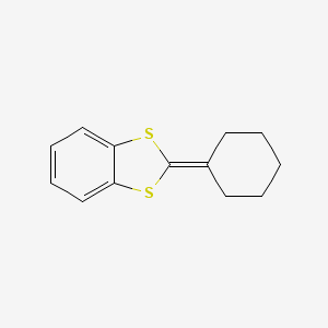 molecular formula C13H14S2 B14562444 1,3-Benzodithiole, 2-cyclohexylidene- CAS No. 62217-28-1