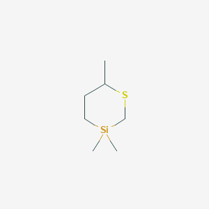 molecular formula C7H16SSi B14562468 3,3,6-Trimethyl-1,3-thiasilinane CAS No. 61676-29-7