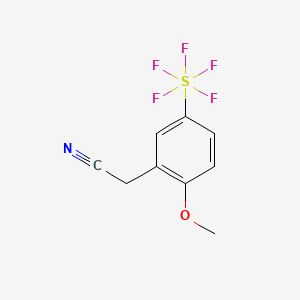 molecular formula C9H8F5NOS B1456247 2-Methoxy-5-(pentafluorosulfur)phenylacetonitrile CAS No. 1240257-27-5