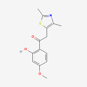 molecular formula C14H15NO3S B14562490 Ethanone, 2-(2,4-dimethyl-5-thiazolyl)-1-(2-hydroxy-4-methoxyphenyl)- CAS No. 61928-47-0