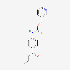 molecular formula C17H18N2O2S B14562503 O-[(Pyridin-3-yl)methyl] (4-butanoylphenyl)carbamothioate CAS No. 62237-16-5