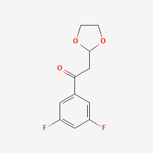 molecular formula C11H10F2O3 B1456251 1-(3,5-Difluoro-phenyl)-2-(1,3-dioxolan-2-yl)-ethanone CAS No. 1263365-73-6