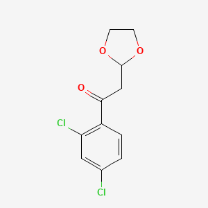molecular formula C11H10Cl2O3 B1456252 1-(2,4-Dichloro-phenyl)-2-(1,3-dioxolan-2-yl)-ethanone CAS No. 1263365-99-6